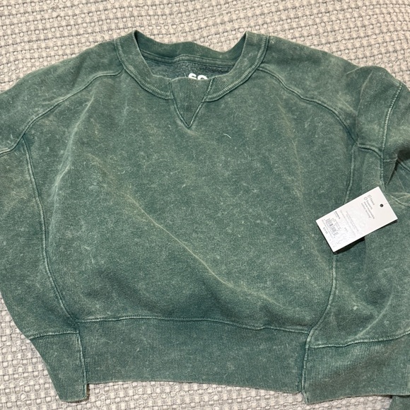 SO Teal Ribbed Collar Sweatshirt - Picture 1 of 5